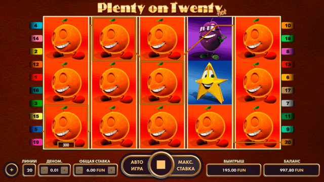 Бонусная игра Plenty On Twenty 7