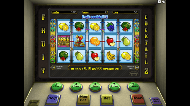 Игровой интерфейс Fruit Cocktail 2 1