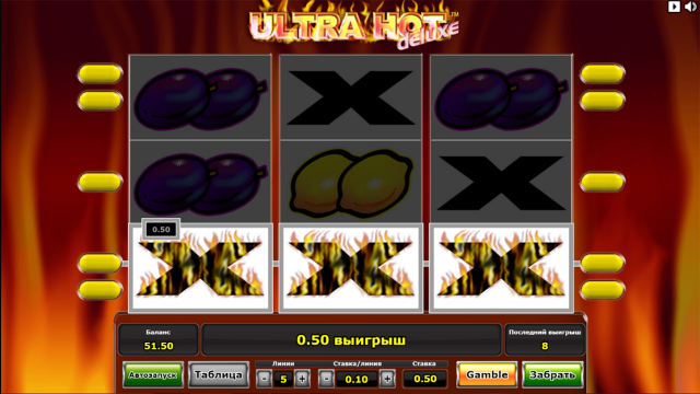 Игровой интерфейс Ultra Hot Deluxe 10