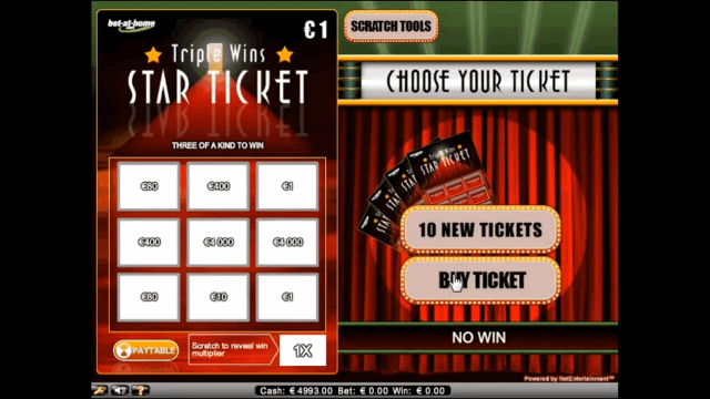 Характеристики слота Triple Wins Star Ticket 6