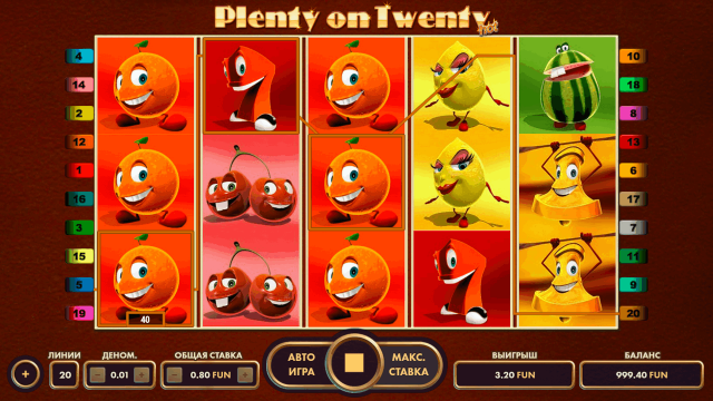 Бонусная игра Plenty On Twenty 4